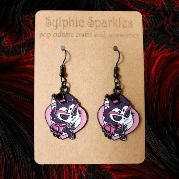 Hazbin Hotel Husk Enamel Charm Earrings - Picture 1 of 2